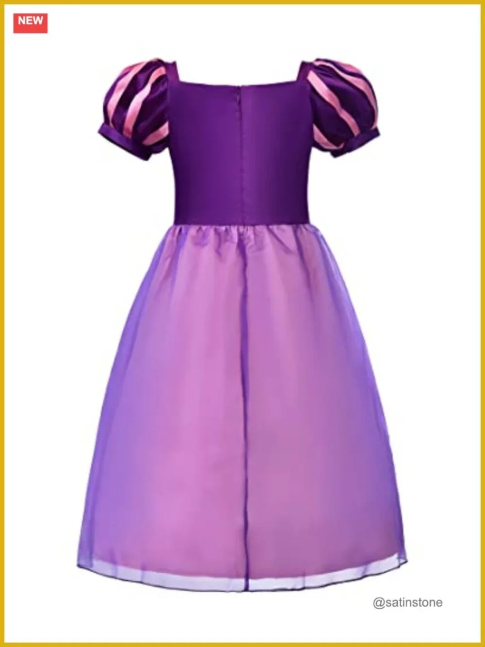 Girls Princess Costume Dress Puff Sleeve with Accessories Set